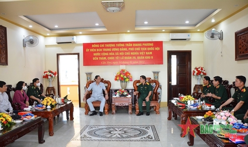 Thượng tướng Trần Quang Phương thăm, chúc Tết Lữ đoàn Thông tin 29 (Quân khu 9)